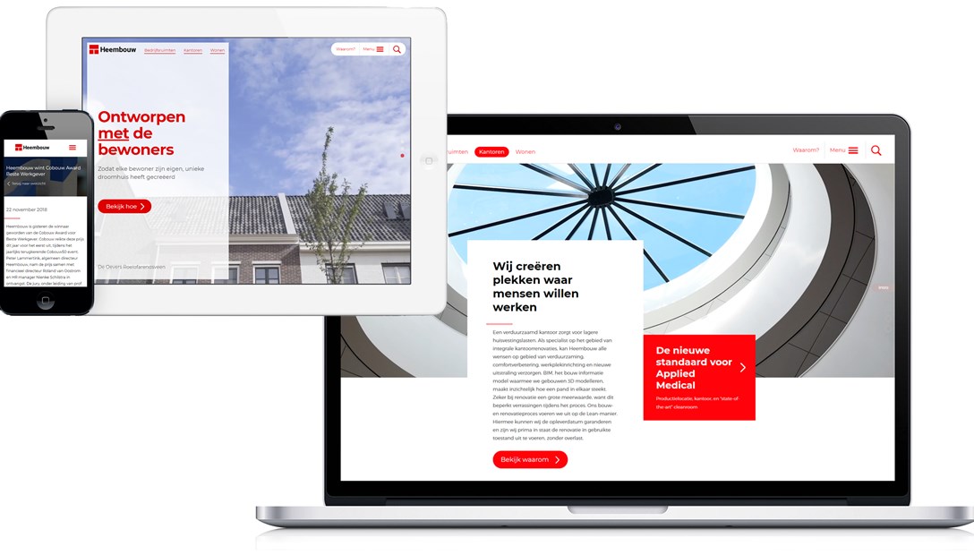 Website Heembouw responsive online marketing iphone ipad desktop