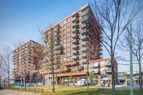 overzicht twee woontorens Wonen boven de hoven Delft